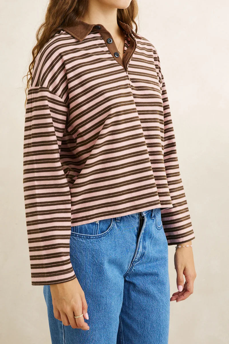 Rhythm Rugby Polo Stripe Jersey Long Sleeve
