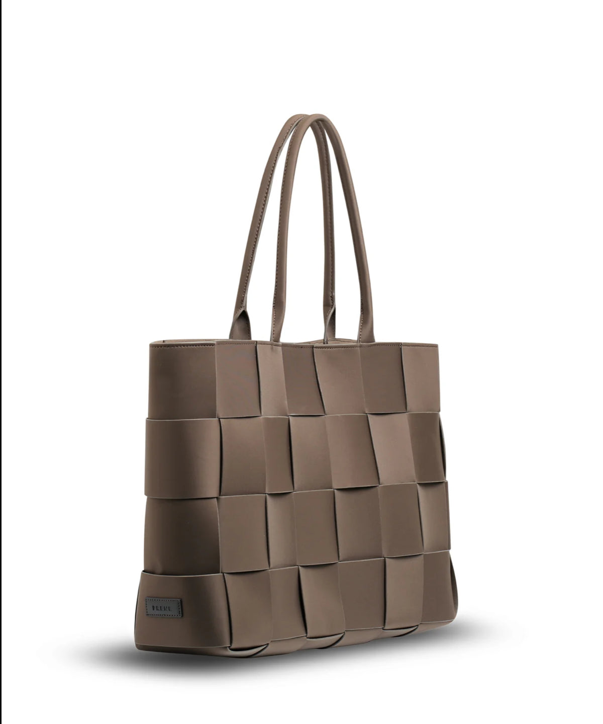 Prene The Holiday Woven Large Tote Bag - Cocoa, Angle