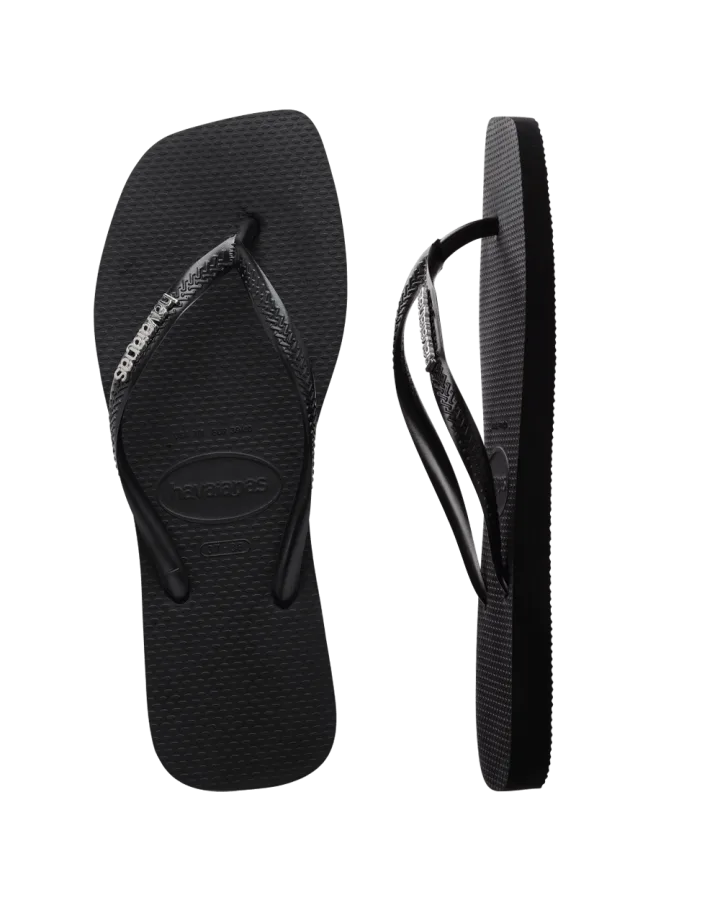 Havaiana Slim Square Logo Metallic Thong