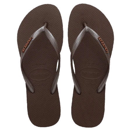 Havaianas Slim Metal Logo Thongs