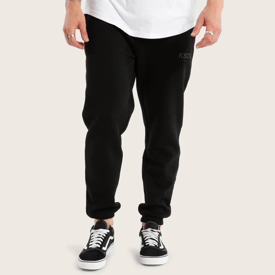 Front view of Kiss Chacey Brea Trackpant in black with drawcord