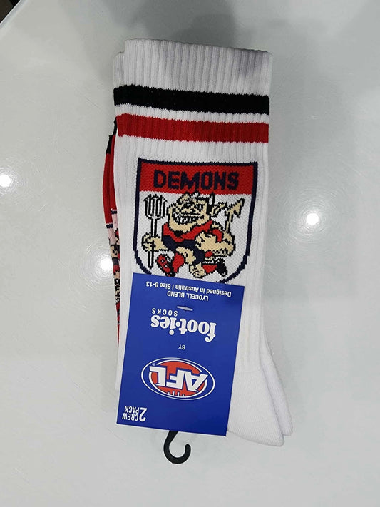 Foot-ies Melbourne Demons Retro Sneaker Socks 2pk