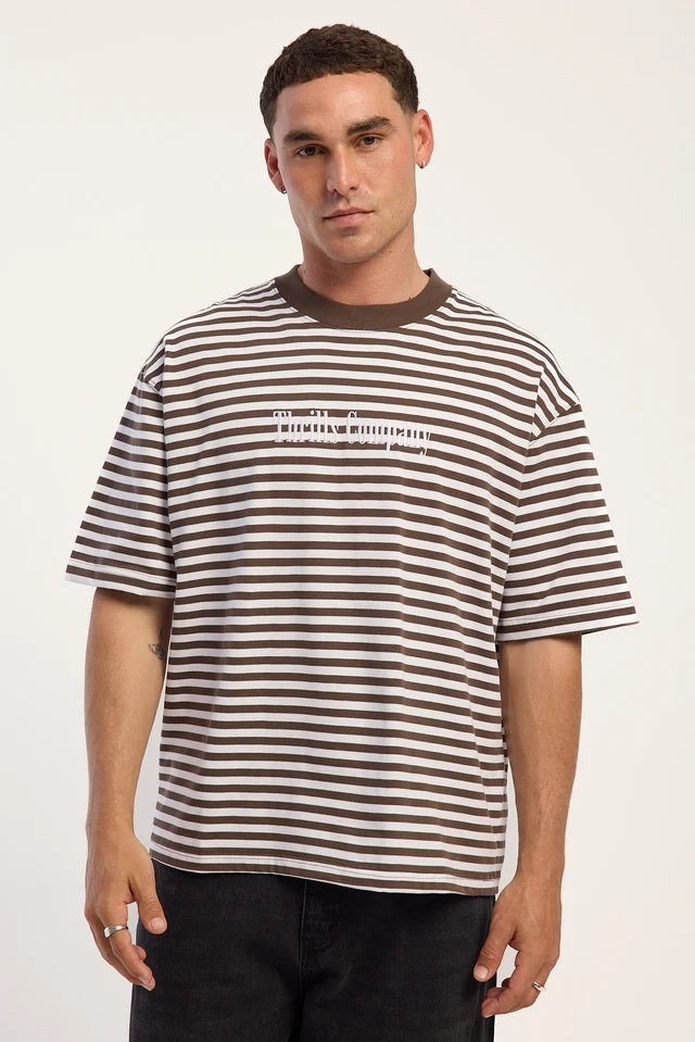 Thrills Primitive Stripe Oversize Box Crop Tee