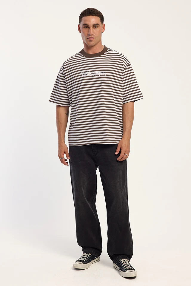 Thrills Primitive Stripe Oversize Box Crop Tee