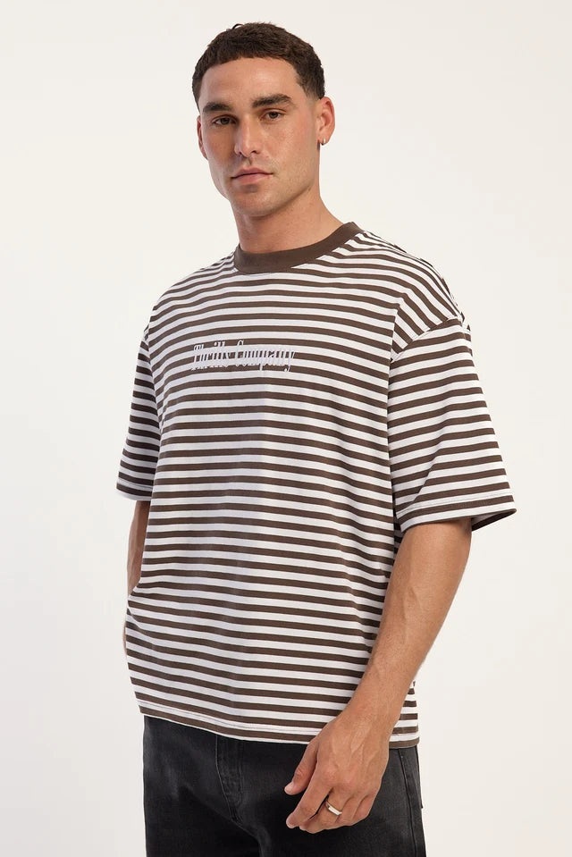 Thrills Primitive Stripe Oversize Box Crop Tee