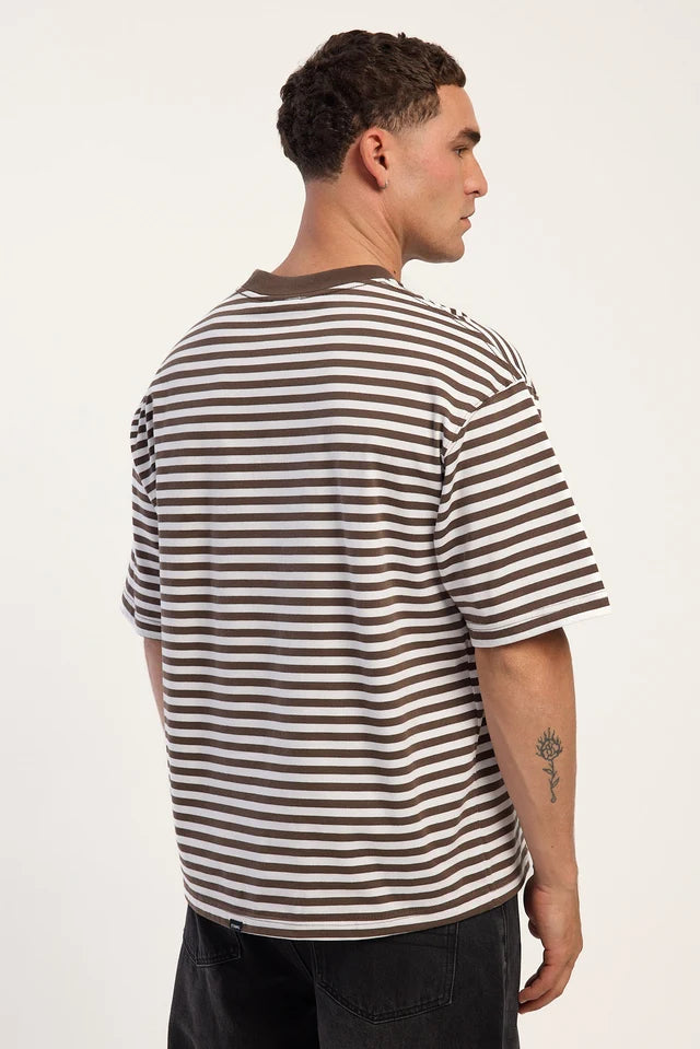 Thrills Primitive Stripe Oversize Box Crop Tee