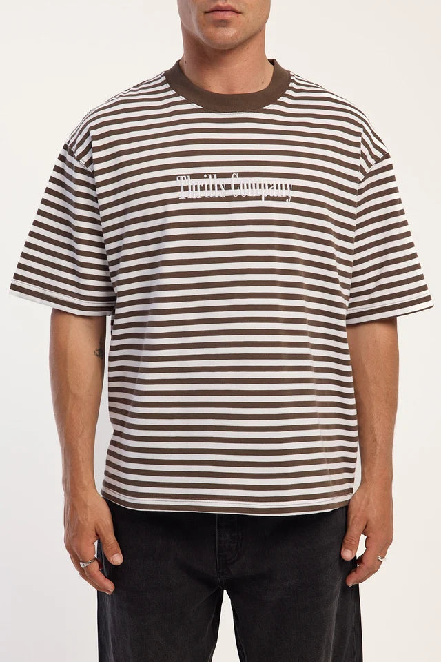 Thrills Primitive Stripe Oversize Box Crop Tee