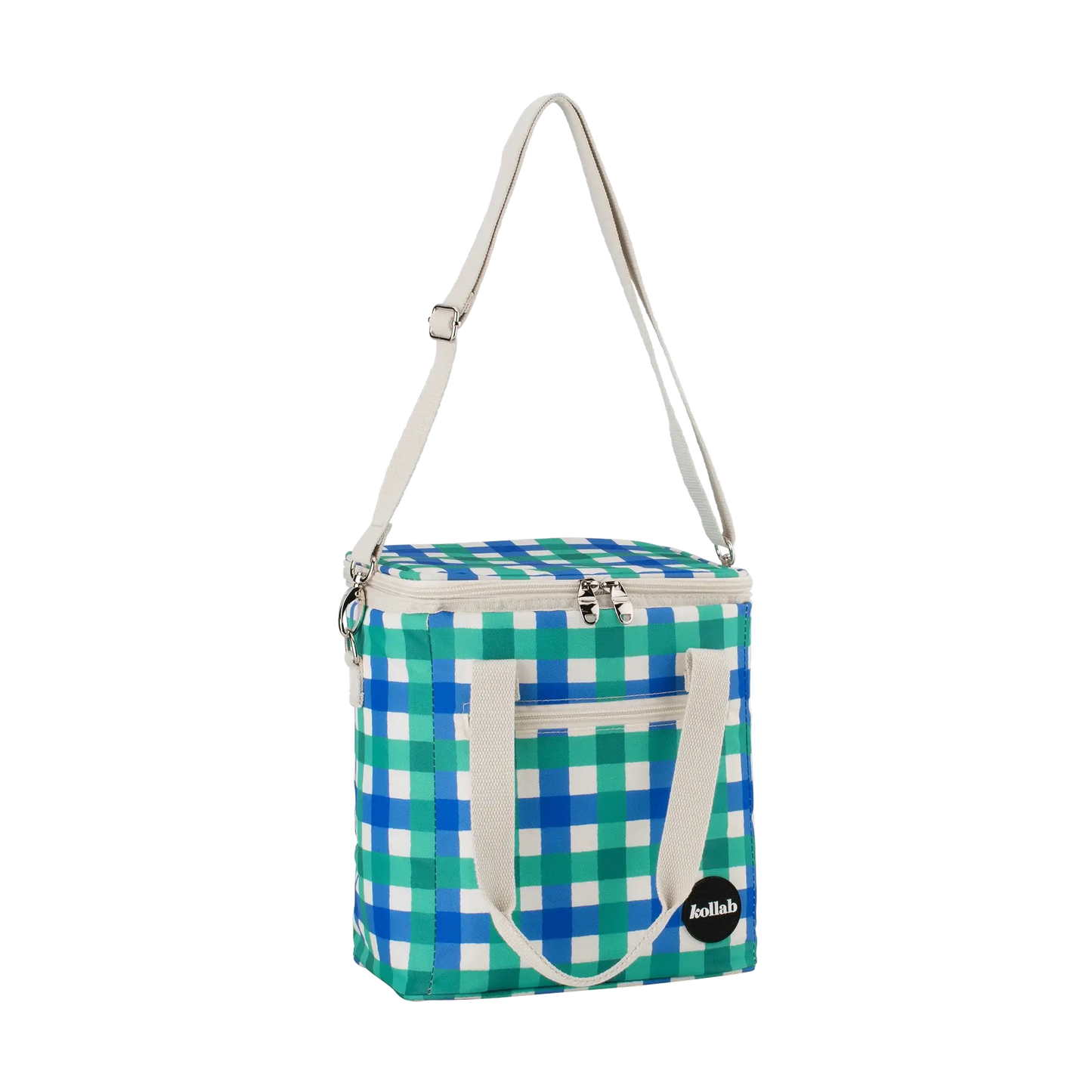 Kollab Mini Cooler Green Blue Check