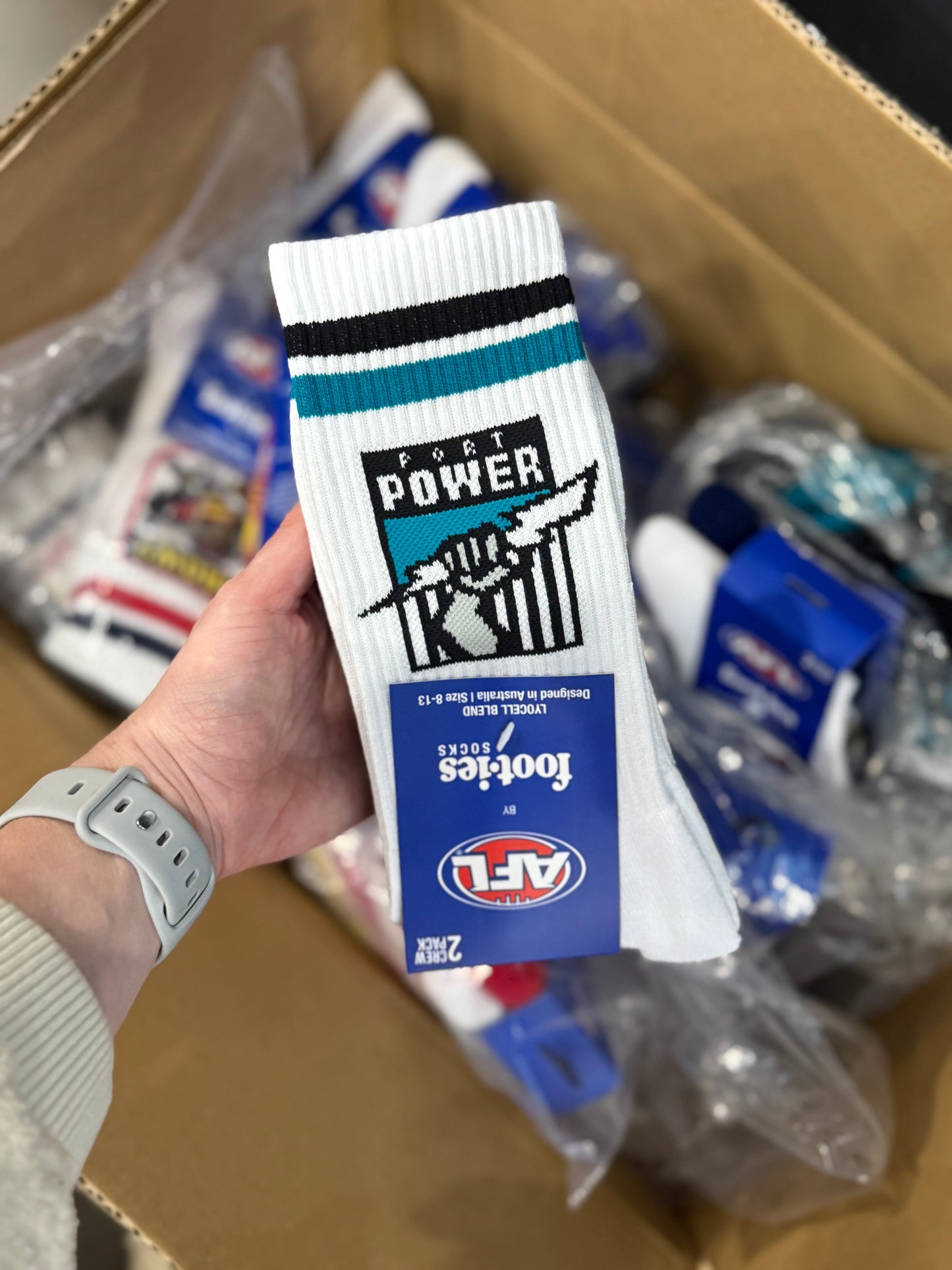 Foot-ies Port Adelaide Power Retro Sneaker Socks 2pk