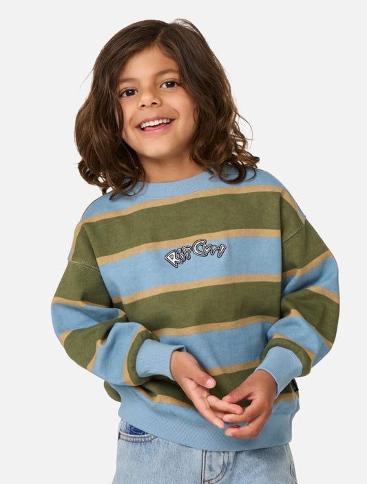 Rip Curl The Wave Stripe Crew Toddler Boys