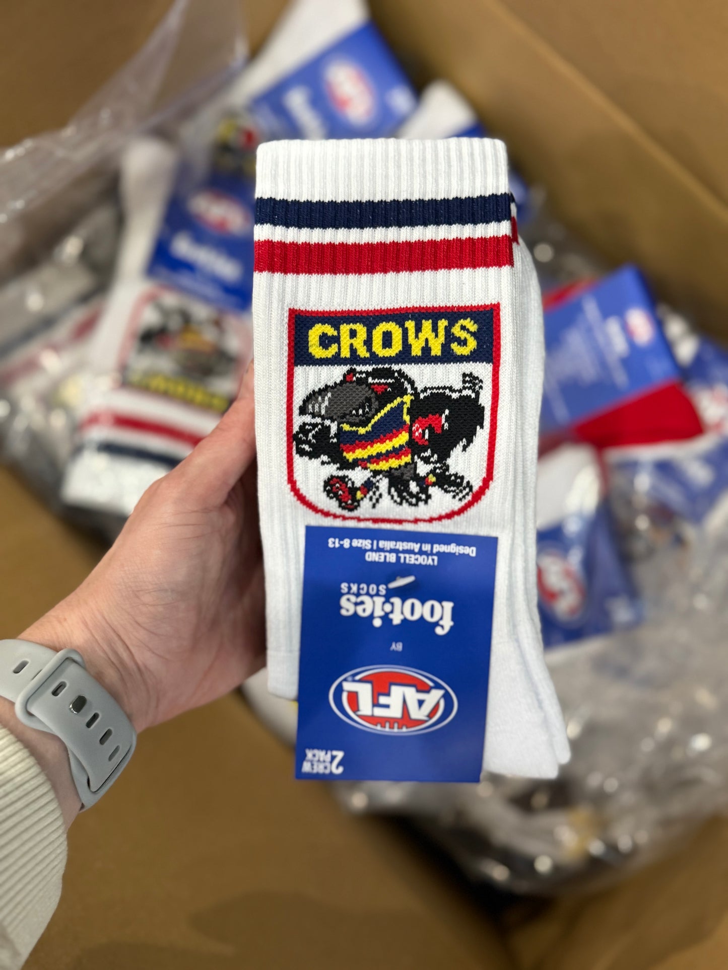 Foot-ies Adelaide Crows Retro Sneaker Socks 2pk