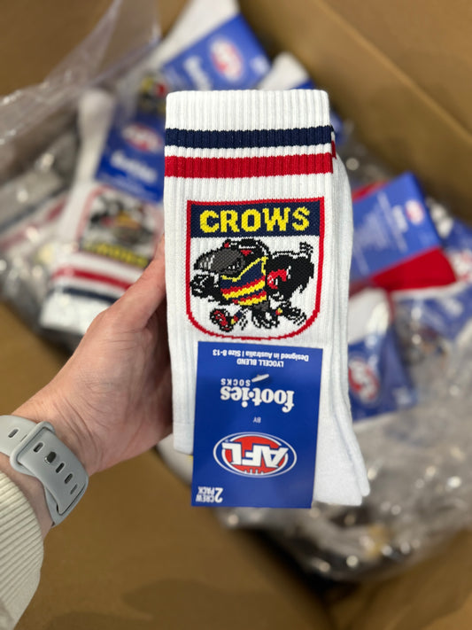 Foot-ies Adelaide Crows Retro Sneaker Socks 2pk
