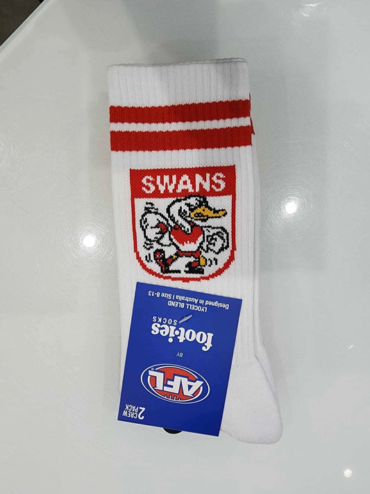 Foot-ies Sydney Swans Retro Sneaker Socks 2pk