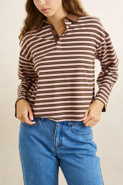 Rhythm Rugby Polo Stripe Jersey Long Sleeve
