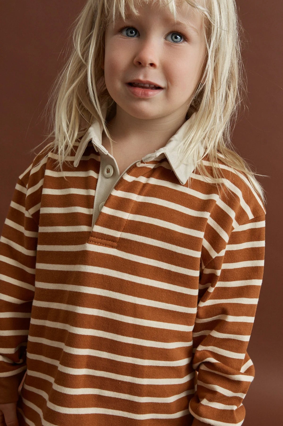 Rhythm Kids Stripe LS Rugby Polo