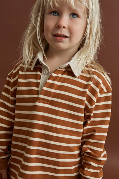 Rhythm Kids Stripe LS Rugby Polo