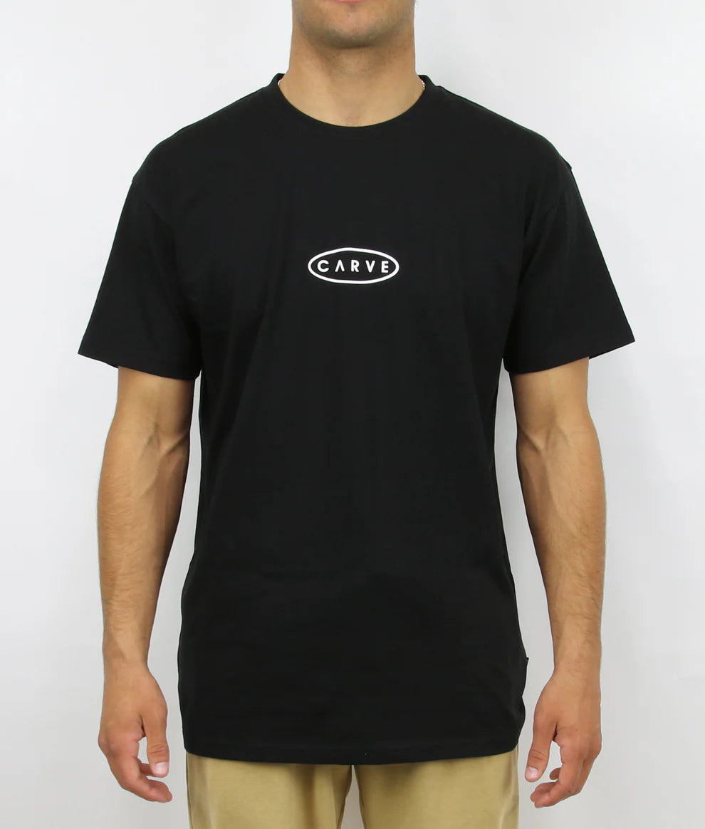 Carve Element Boys Short Sleeve Tee – black boys t-shirt with Carve graphic print on chest