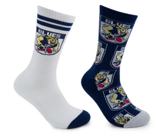 Foot-ies Carlton Blues Retro Sneaker Socks 2pk