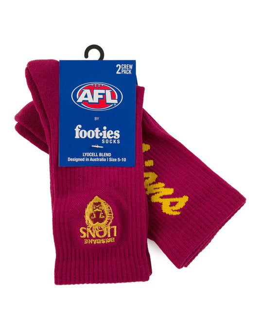 Foot-ies Brisbane Lions Sneaker Socks 2pk