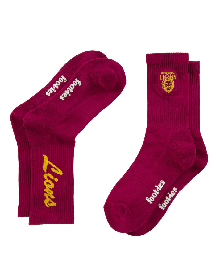 Foot-ies Brisbane Lions Sneaker Socks 2pk