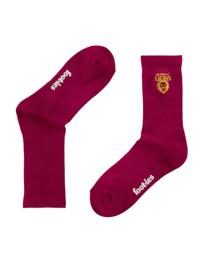 Foot-ies Brisbane Lions Sneaker Socks 2pk