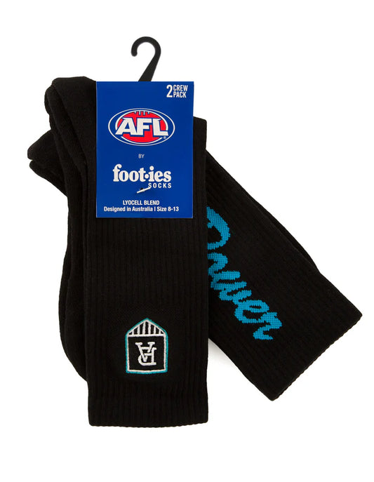 Foot-ies Port Adelaide Sneaker Sock 2pk