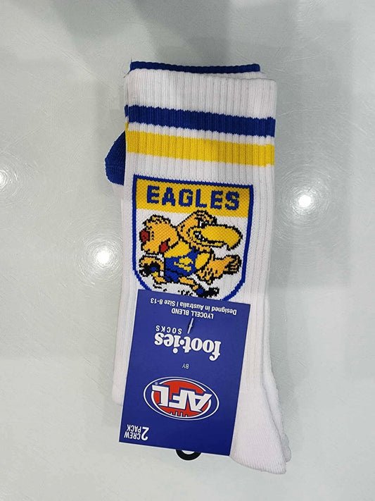 Foot-ies West Coast Eagles Retro Sneaker Socks 2pk