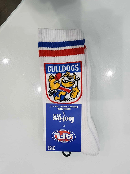 Foot-ies Western Bulldogs Retro Sneaker Socks 2pk