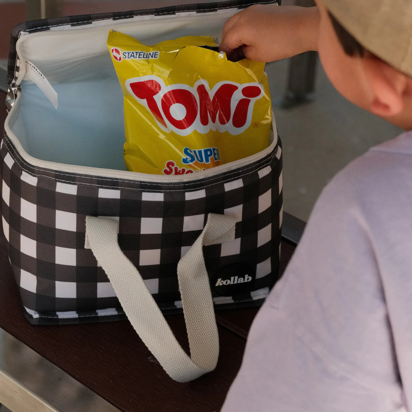 Kollab Lunch Bag Black Check