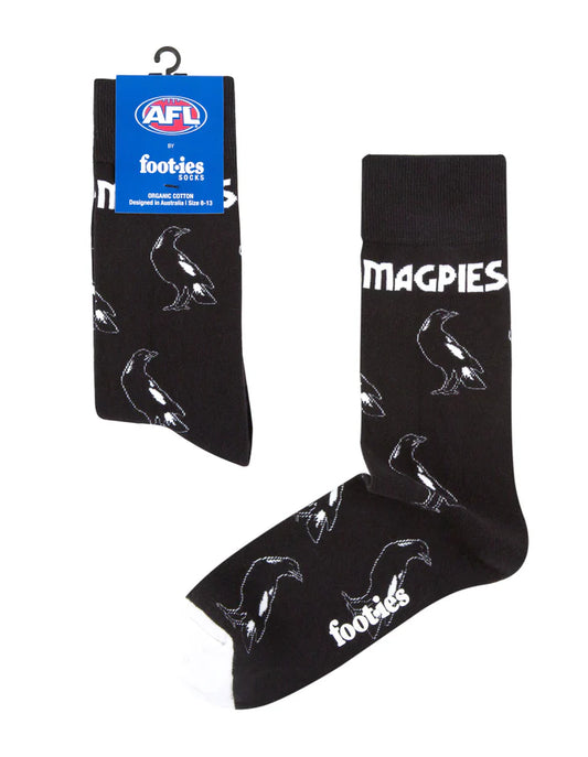 Foot-ies Collingwood Magpies Mascot Organic Cotton Socks