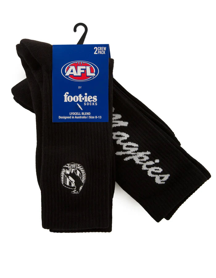 Foot-ies Collingwood Magpies Sneaker Socks 2k