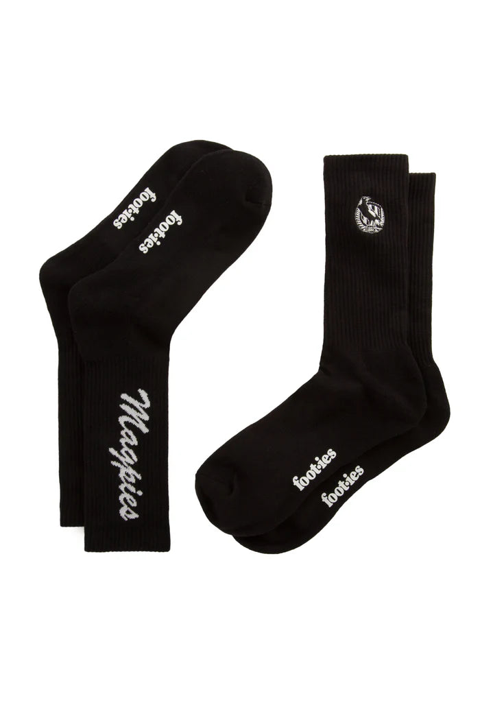 Foot-ies Collingwood Magpies Sneaker Socks 2k