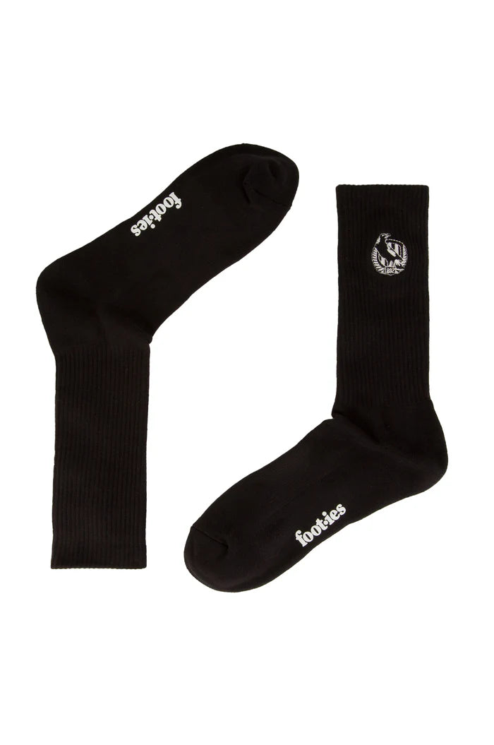 Foot-ies Collingwood Magpies Sneaker Socks 2k