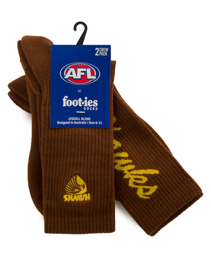 Foot-ies Hawthorn Hawks Sneaker Socks 2pk