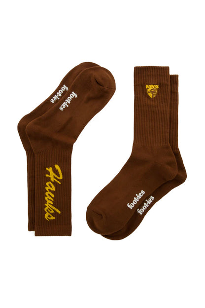 Foot-ies Hawthorn Hawks Sneaker Socks 2pk