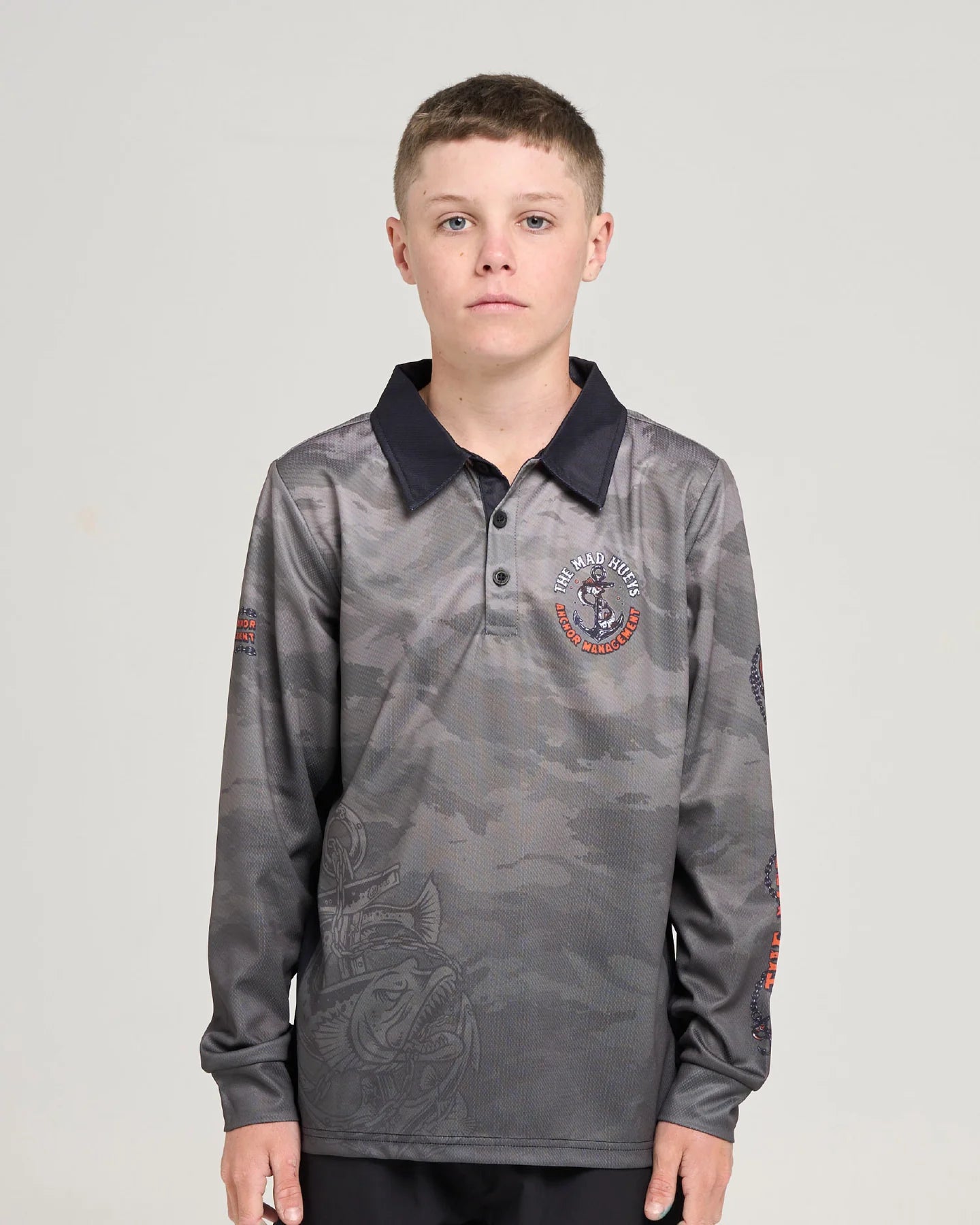 The Mad Hueys Anchor Management Youth UPF Fishing Jersey