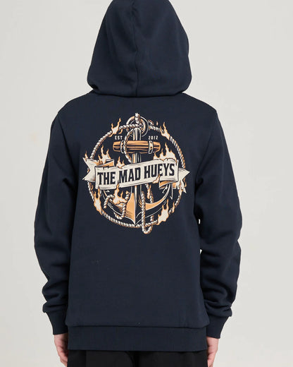 The Mad Hueys Flame Anchor Youth Hooded Pullover