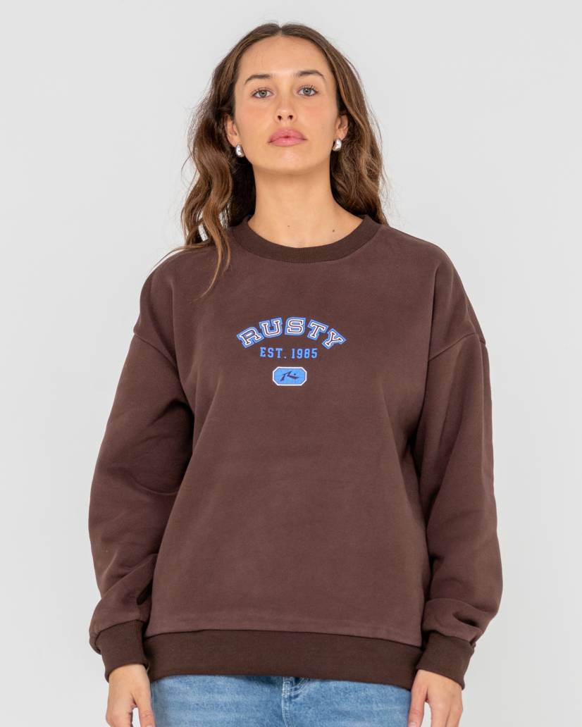 Rusty College Dropout Oversized Crew Fleece