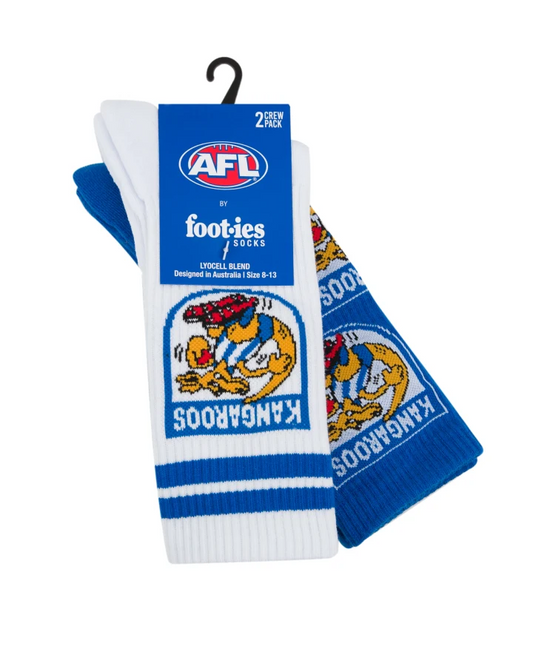 Foot-ies North Melbourne Retro Sneaker Socks 2pk