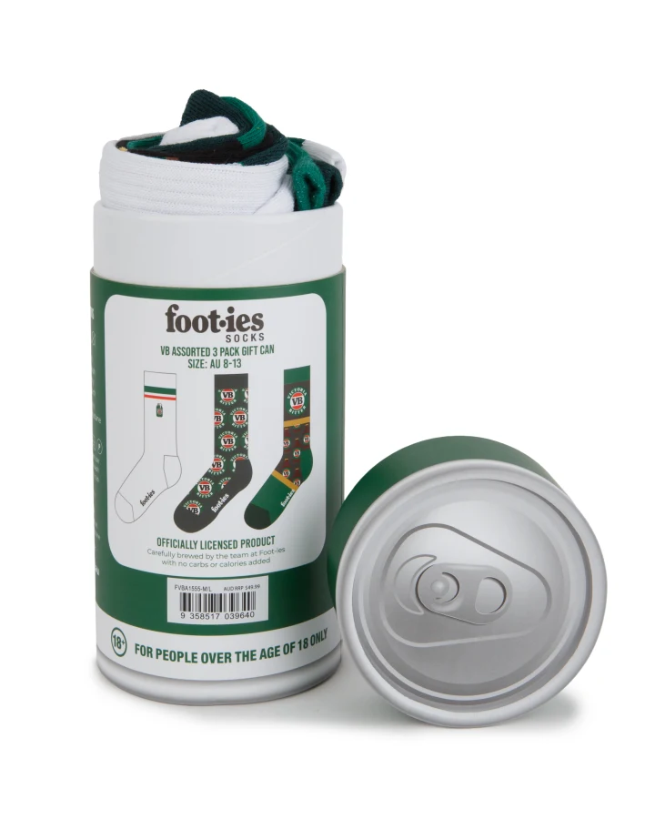 Foot-ies VB Assorted Socks Pk3 Gift Can