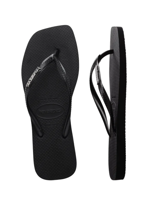 Havaiana Slim Square Logo Metallic Thong