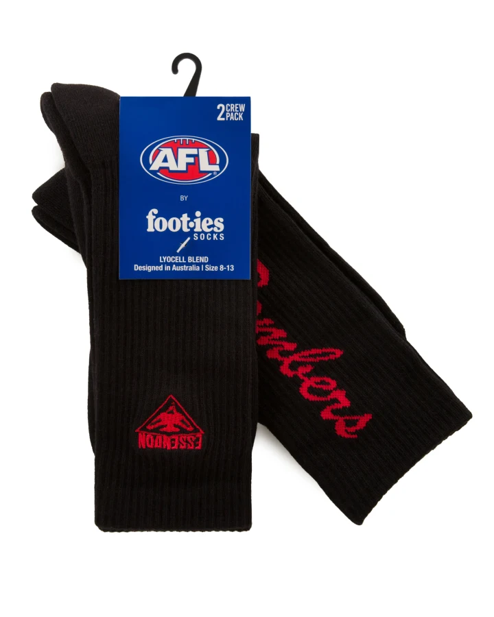 Foot-ies Essendon Bombers Sneaker Socks 2pk