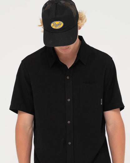 Rusty Overtone Short Sleeve Linen Shirt