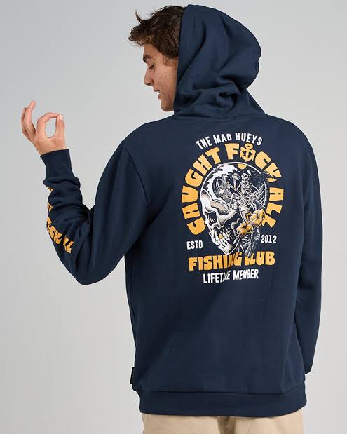Mad Hueys Tropic Caught Fk All Fishing Hooded Pullover
