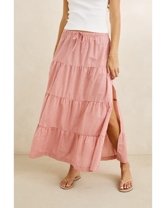 Rhythm Lola Check Tired Maxi Skirt