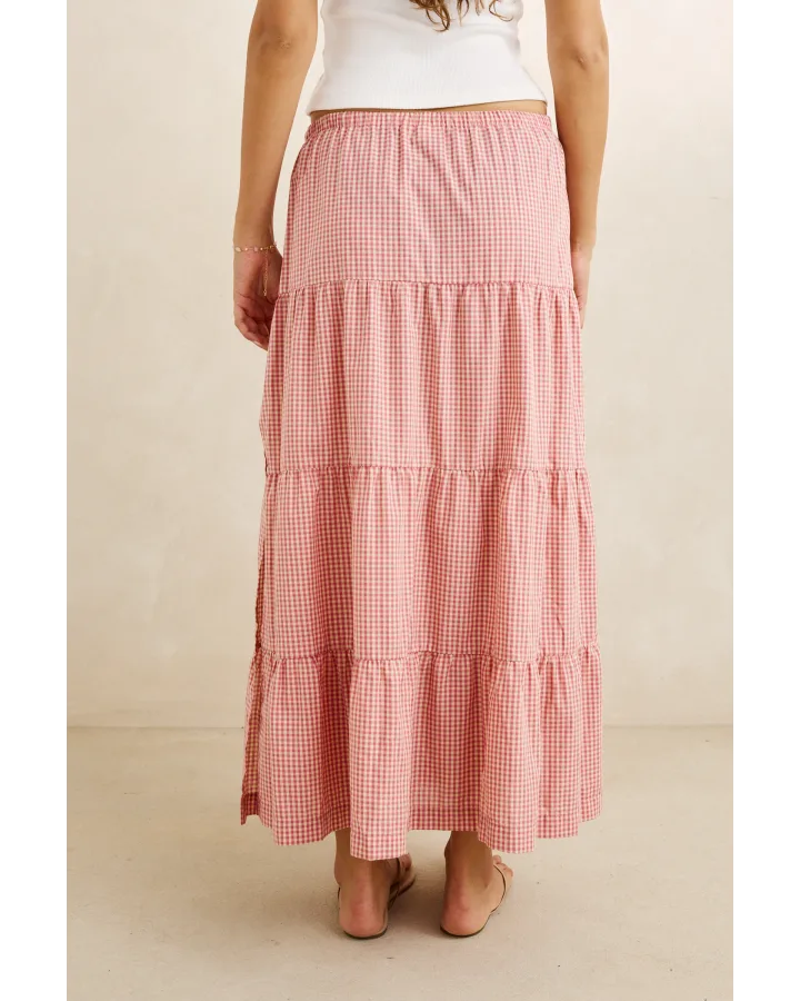 Rhythm Lola Check Tired Maxi Skirt