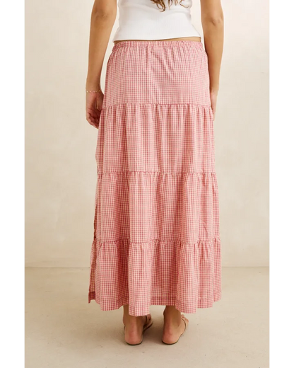 Rhythm Lola Check Tired Maxi Skirt