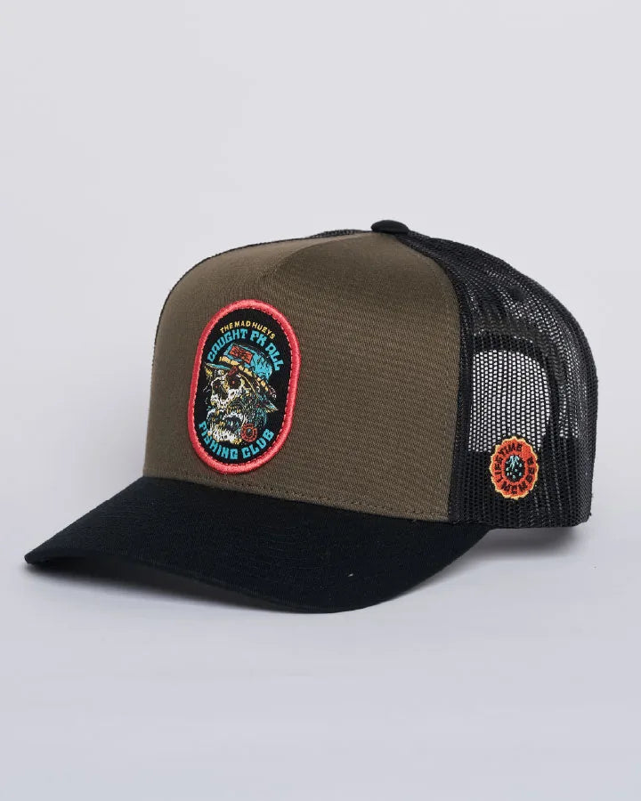 The Mad Hueys Caught Fk Skull Twill Trucker Cap