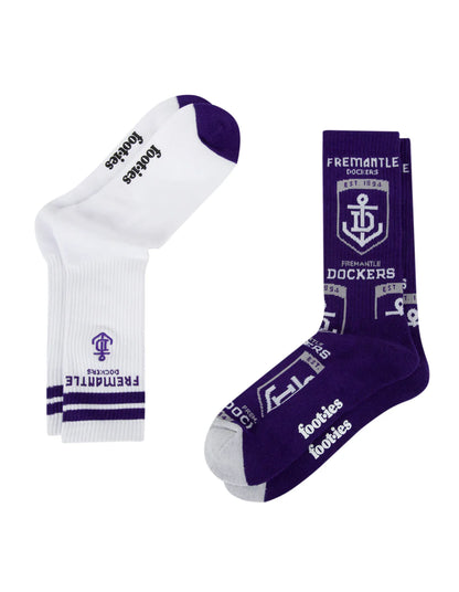 Footies Fremantle Dockers Mascot Sneaker Socks 2pk