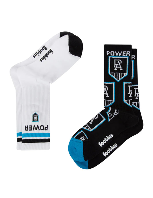 Footies Port Adelaide Power Mascot Sneaker Socks 2pk